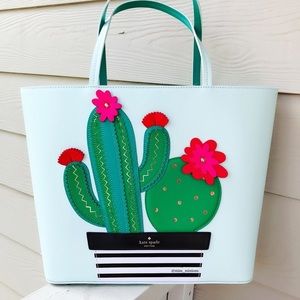 NEW Kate Spade Large Cactus Tote Light Blue
